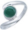 mantraroma Ring 925 Silber grüner Onyx Stein Edelstein echt Silber Damen Sterling Silber Geschenk (MRG-003-14-(60))