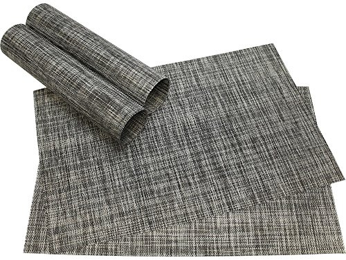matches21 Tischset Platzset ELEGANCE edle Platzmatten 4er Set grau meliert gewebt aus Kunststoff 45x30 cm/abwaschbar/erhältlich in vielen aufregenden Farben Platzdeckchen