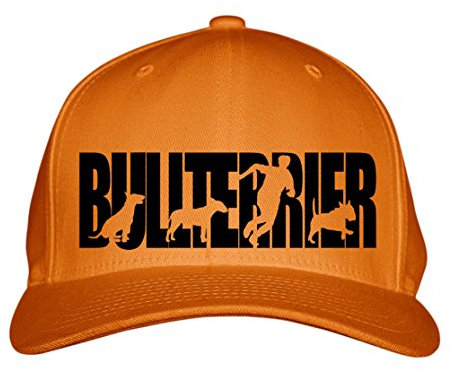 siviwonder Cap Bull Terrier Bullterrier Hundesport HS Baumwoll Verstellbare 5 Panel Kappe Basecap Baseball Einheitsgröße Metallverschluss Hund Hundemotiv orange