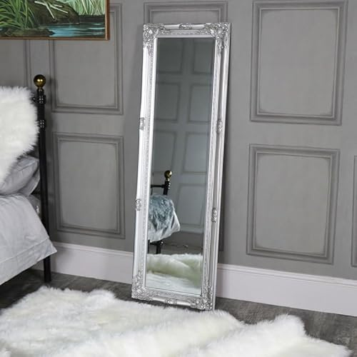 Melody Maison Tall Silver Wall/Leaner Mirror - 47cm x 142cm