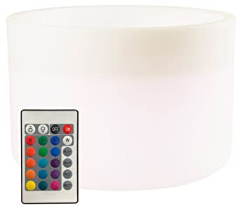 8 seasons design Shining Elegant Pot XM, LED Pflanzkübel 59 x 39 cm (weiß), mit Farbwechsler (15 Farben), inkl. Leuchtmittel, beleuchteter Pflanzkübel für innen + außen, Blumenkübel