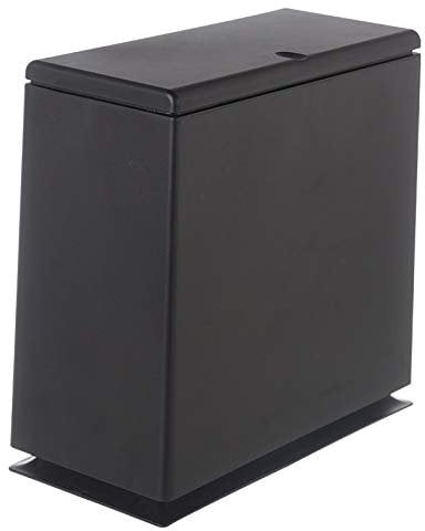 FHCSAO Quadratische Mülleimer Badezimmer,Mit Deckel Abfalleimer,EIN-Knopf-Start Abfallbehälter Papierkorb,Büro Und Küche Mülltrennung Abfalltrennsystem.,Black-10L