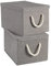 TERRA SELL Hochwertige Aufbewahrungsbox mit Deckel aus Stoff zum Falten mit weißen Seilgriffen, Kordelgriffen/Ordnungsbox/Sortierbox/Faltboxen im 2er-Set 40x30x25 cm (Grau)