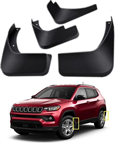 TOPGRIL Kit parafanghi per Jeep Compass 2017-2022, parafanghi anteriori e posteriori, set da 4 pezzi