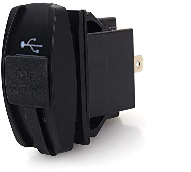 USB Adapter Auto Ladegerät, Kfz-Gleichstrom 12–24 V Blaue LED Doppel-USB Ladegerät Carling ARB Wippschalter 5 V 3,1 A Passend für Autos Motorräder Elektroautos ATVs und Boote