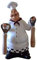 EXCEART Küchenchef Ornament Französische Deko Chef Figur Küche Harz Dekoration Staute Koch Statue Ornament Unter Spüle Mülleimer Kochen Harz Chef Figuren Kunst Sammlung Mini