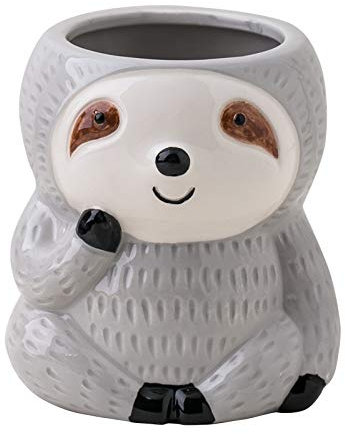 Faultier-Hänge-Pflanzgefäß | Sukkulenten-Blumentopf | Indoor Outdoor Keramik-Tier-Pflanzgefäße | Blumentopf Container (1, stehend)