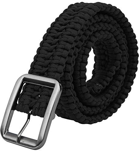 Alomejor Cinturón de Supervivencia Trenzado de Paracord - Paraguas Cuerda (15 * 13 * 5cm-Negro)