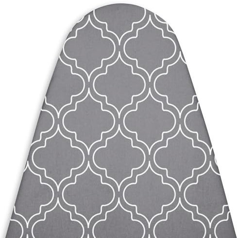 Encasa Homes di ricambio Copri asse da stiro con imbottitura in feltro da 3 mm, coulisse di serraggio (si adatta a schede Medium di 125 x 46 cm) riflettente al calore, stampato - Piastrelle grigie