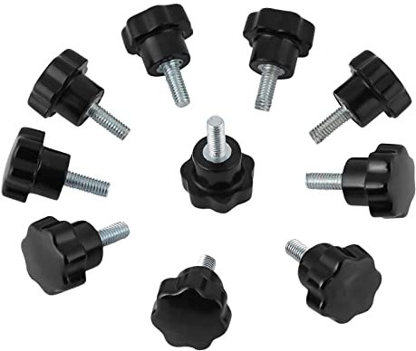 MOUMOUTEN M5 Kunststoff Knopf, 10 Stück Unterlegscheiben Kunststoff,Schraubgriff Rändelschraube Kunststoff Knopf in Sternform für Werkzeugmaschine