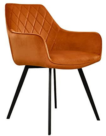 Kick Collection Esszimmerstühl Karl Velvet - Samt - Orange - Modern und Hochwertig - Samtstoff und Metall - Erhältlich in vielen Farben