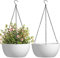 T4U Blumentopf Hängend Plastik 2er Set, Φ30CM Hängetopf für Pflanzen Weiß, Blumenampel mit Haken Rund Gross für Innen und Außenbereich, Zimmer Deko Aesthetic, Blumentopf Hängend für Zuhause, Büro