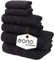 Eono Amazon 2 große Badetücher, 2 große Handtücher, 2 Waschlappen, superweiche ägyptische Baumwolle, 6-teiliges Premium-Handtuch-Set für Hotel & Spa, Badezimmer, Küche, Dusche – Dunkelschwarz