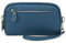 FORRICA Geldbörse Damen Große Echtleder Frauen Clutch Portemonnaie 3 Reißverschluss Leichte Elegante Brieftasche für Handy mit Armband Blau