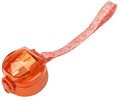 OLDLEY Replacement Straw Lid for 450ml Water Bottle, Leakproof Dustproof One-Click Open Cap with Carry Strap (Orange)