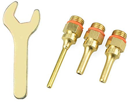 Hot Glue Gun Nozzles Wrench Set, 38mm Copper Glue Gun Nozzle Tip (3 Size) and Spanner Assortment Kit for Home Repairs DIY