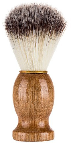 zalati Cepillo de afeitar suave de tejón con mango de madera para hombres afeitado húmedo