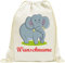 INDIGOS UG - Turnbeutel Junge - Beutel - 104 - Elefant - Bedruckt mit Wunschname - Wunschtext - Rucksack Kinder - Wäschebeutel - Schule Kita - Kindergarten personalisierte Geschenke