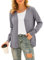 PCEAIIH Women Casual Open Front Cardigans Long Sleeve Knitted Short Cardigan Soft Knitwear Sweater S Dark Gray