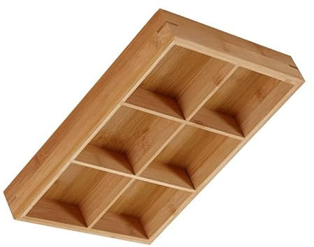 Bandeja de Servicio de Madera Bandeja de Madera Dividida Ecológica (6 compartimentos)