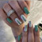 Ceboic 24 Stück Nägel Zum Aufkleben Kurz, Eckig Französische Grün Gradient Künstliche Nägel, Glossy Kunstnägel Press on Nails Acryl Stick auf Nails für Frauen und Mädchen