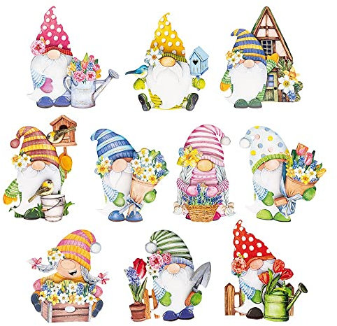 Ideen mit Herz 3-D Motive, ausgestanzt, ca. 7-10 cm, 10 Stück im Beutel | Bilder zum Basteln & Dekorieren | Grußkarten selber machen | Bildmotive für Scrapbooking & DIY-Deko (Wichtel im Garten)