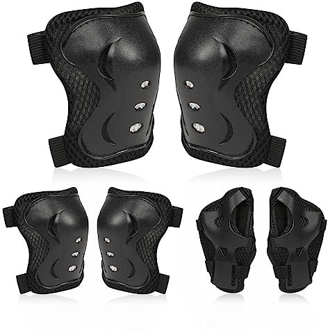 Flintronic Kinder Knieschoner Set,Kinder Schützer inliner Schonerset, 6 in 1 Schutzausrüstung,Kinder Knieschoner Ellenbogenschützer Handgelenkschoner Protektorenset für Skateboard Roller Outdoor Sport