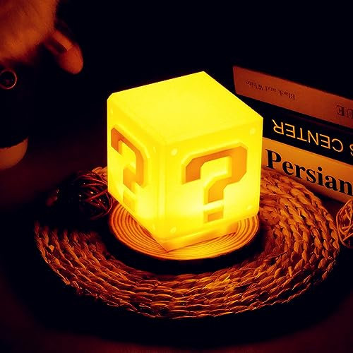 3D Icon light Night Lights Fragezeichen LED Soundtrack USB Aufladbare Nachtlicht quadratisches Ziegel Touch&Switch-Steuerung Nachtlicht Kinder Nachttischlampe Kinderspielzeug Retro Geschenk deko