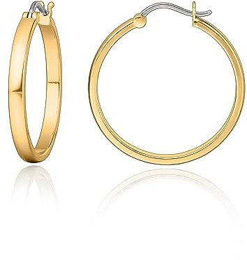 Limerencia Titan Creolen Ohrringe für Damen Herren, G23 Medizinische Hypoallergen Gesundheitsstecker Hoop Ohrringe für empfindliche Ohren Mode Damenschmuck (No Gem 30mm, Gold)