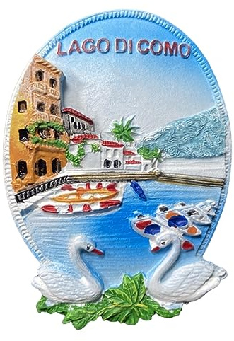Moiilvcla Kühlschrankmagnet, Motiv: Comer See, Italien, Reise-Souvenir, 3D-Kühlschrankdekoration, Magnetaufkleber, Bastel-Kollektion