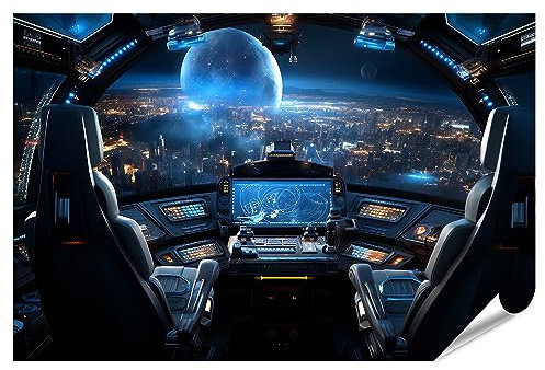 islandburner XXL Bild Poster Cockpit Flugzeug Computer Bildschirm Center Premium Bilder Fotodruck JDUW-PGR