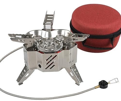Cuisinière à gaz de Camping pliante, ultralégère, coupe-vent, avec sac de rangement, forte puissance de feu, four de pique-nique