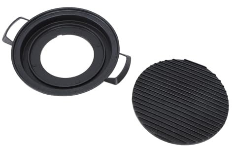 Syrisora Mini Hibachi Grill giapponese in lega di alluminio stile giapponese barbecue grill da tavolo piccola griglia portatile a carbone (cerchio piccolo)