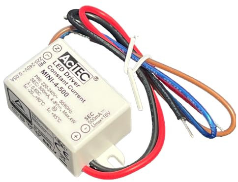 A2ZWORLD Led Driver, Corrente Costante, 4W 500mA 4-8V, Mini Alimentatore per Strisce Led, IP65