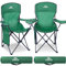 Vivo Technologies Set of 2 Lightweight Folding Portable Camping Chair with Cup Holder and Side Pocket Outdoor Folding Chair 120kg Capacity, Fishing, Picnics and Travel Green