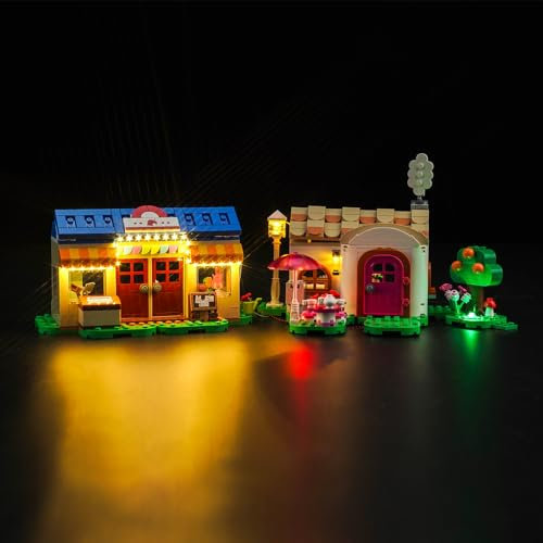 Set di luci a LED compatibile con Lego Animal Crossing Nooks Laden e Sophies House Set (No Lego), set di illuminazione decorativa compatibile con Lego 77050 Nook's Cranny & Rosie's House giocattolo