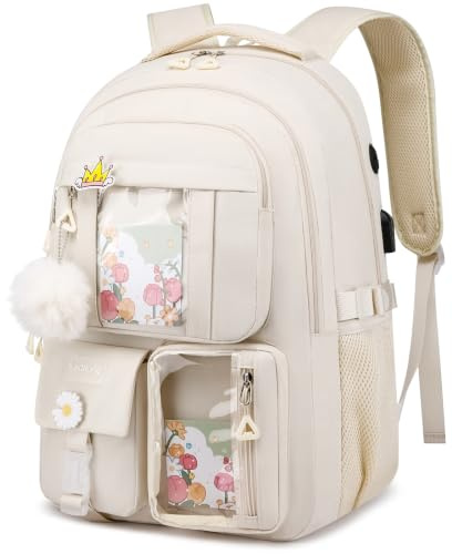 kadilong Rucksack Laptop Damen 15,6 Zoll Schulrucksack Mädchen Teenager Schultasche Frauen für Schule Uni Reise Arbeit