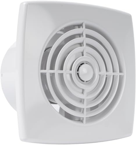 Vent Systems 100 mm elektrisch Badventilator - Weiß mit Zeitschaltuhr - Wand, Deckenmontage - geräuscharmer Abluftventilator - energieeffizienter Ventilator für Haus, Küche, Garage