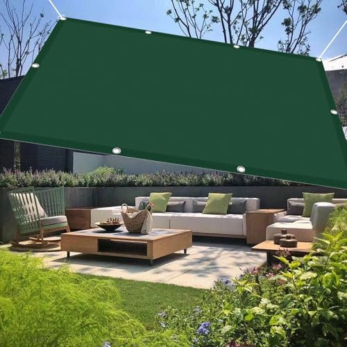 Voile d'ombrage Angle Droit 140 x 250 cm Imperméable Jardin Parasol Filet de D'Extérieur Jardin, Pelouse, Patio, Piscine Protection UV 98% Perméable avec Corde, Vert Foncé