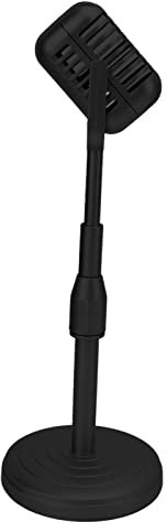 Simulation Old Fashioned Microphone modèle avec base stable et tige de support Style rétro pour photographie (Noir)