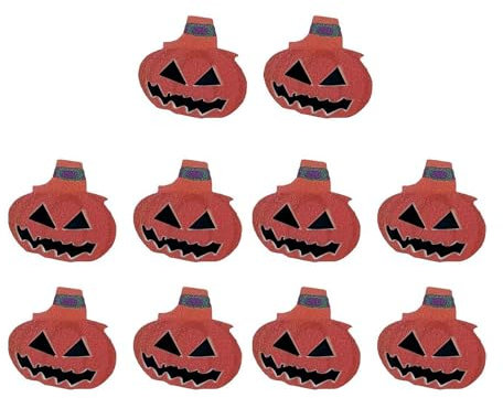 GXFCAI 10Pcs Halloween Pumpkin Door Knobs Covers Decorative, Cute Pumpkin Universal Cabinet Handle Covers for Halloween Themed Decor, Wooden Reusable Pumpkin Cabinet Handle Halloween Home Decor