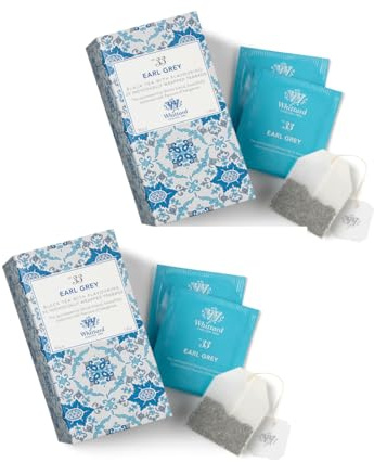 Whittard® | Thé noir Earl Grey saveur bergamote | Coffret Thé Noir et Bergamote - 2 x 25 Filtres à Thé