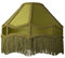 Handmade Victorian Empire Pendant Lamp Shade in Soft Olive Green Velvet with Embroidered Trims and Tassels | 30cm x 19cm | for Pendant Floor or Table Lamp by Happy Homewares