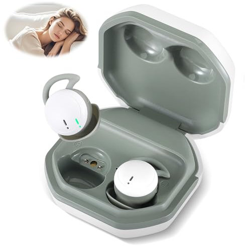 QCXWCJWD Auricolari Bluetooth Sonno Auricolare in Silicone Liquido, Auricolari Bluetooth 5.3, Mini Auricolari Sonno Intra-Ear per Dormitori Laterali (Verde)