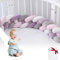 ZHUIYUAN Bettschlange Geflochten, Bettschlange Bettstoßstange, Geflochten Bettschlange Nestchen Babybett Knotenkissen mit Netz-Wäschesack, Bettumrandung Kantenschutz