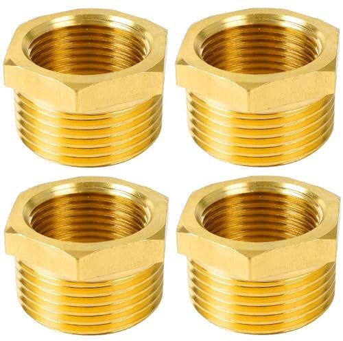 4 Stück Messing Reduzierstück 1 auf 3/4 Zoll Adapter (AG Ø 32mm x IG Ø 25mm), AG/IG Reduzierung, Außengewinde auf Innengewinde Nippel, Gewinde-Fitting für Industrie, Sanitär, Wasser, Abfluss, Abwasser