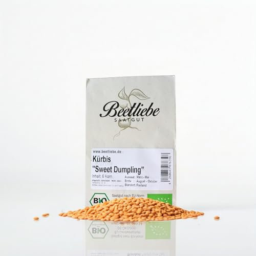 Kürbissamen Sweet Dumpling BIO & samenfest dekorative Früchte auch als Zierkürbis verwendbar Saatgut von Beetliebe