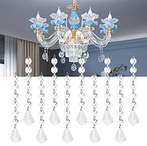 10PCS Crystal Garland Strands, Acrylic Hanging Crystals Maple Leaf Crystal Chandelier Prism Hanging Crystals Beads for Lamp Decoration Jewelry Making
