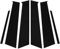 HBDTNTKF Garnitures De Pilier Fenêtre Voiture pour Peugeot 308 I (T7) 2008-2013, Côté Porte FenêTre Autocollant Montant Central Garniture Couverture Autocollants,A