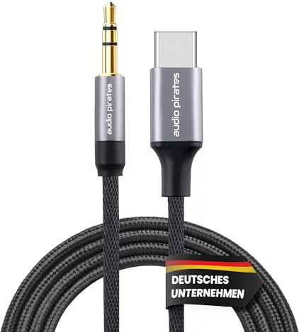 audio pirates Cable USB C / AUX HiFi [2,0 metros] USBC/3,5 mm Jack | Convertidor D/A | Compatible con: Teléfono móvil iPhone 15 Pro Pro Max 15 Plus, Galaxy S24/S23/S22/S21 Ultra, iPad Pro, Pixel